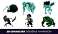 design the 2d game character and animate it