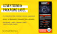 design advertising material, flyers, or packaging labels