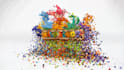 create 3d particles logo build and break animation
