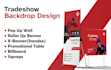design trade show backdrop and roller up