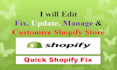 edit, fix, update, manage and customize shopify store