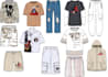 do garment technical sketch with color and print details