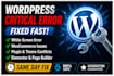 fix wordpress bugs, critical errors, woocommerce and elementor issues