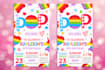 do pop it birthday party digital, text phone invite