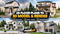 convert 2d floor plans into 3d models and renders