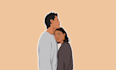 draw minimalist couple vector art portrait