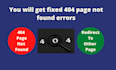 fix 404 errors, broken links, 301 redirects, and htaccess issues