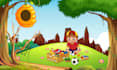draw cute kids book cover and children story book illustration