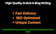 write efficacious SEO article and blog post