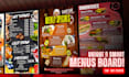 design static tv screen menu or digital menu, menu board, flyer for restaurant