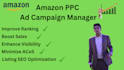 setup, optimize and manage your amazon PPC campaigns, amazon fba PPC ads