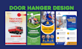do lawn care door hanger design, postcard, real estate epk, business flyer