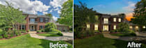 do real estate virtual twilight editing, day to dusk editing