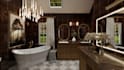 do bathroom interior design and laundry in 3d and render