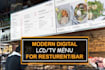design static TV screen menu or restaurant digital menu tv menu board lcd menu