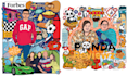 custom cartoon illustrations with doodle backgrounds