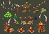 create 2d game art props, icons, items, assets, objects, skill