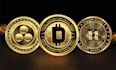 design crypto currency  bitcoin token badge meme nft technology logo