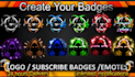 create twitch sub badges, twitch subscriber badges, twitch emotes