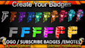create custom twitch sub badges, twitch sub emotes, bit badges