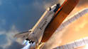 create space shuttle launch reveal logo animation