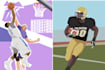 draw athletic flat art for clubs and posters