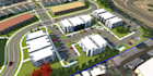 create 3d landscape design of residential or commercial area