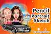 draw custom pencil sketch caricature portrait from your photo