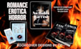create a book cover for romance  erotica  horror
