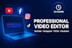 do professional youtube and social media video editing