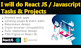 do react js javascript web apps web tasks and projects