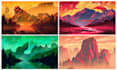 draw landscape illustration and background concept art, nft
