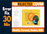 fix book cover, resize book cover, amazon kindle cover, error fix format