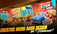 design static tv screen menu or digital menu, menu board, flyer for restaurant