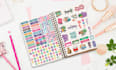 modern custom planner sticker and journal sticker design