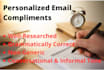 write personalized first line email compliments for you