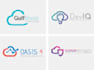 design flat technology consulting database server cloud logo