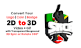convert 2d to 3d logo, crypto coin, icons rotating, spin gif animation looped