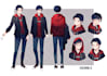 make character design sheet in anime style