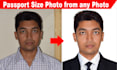 do passport size photo from any photo in 1hr fast delivery