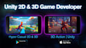 develop a unity 3d 2d game for android, ios, PC and webgl