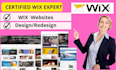 design, redesign wix website, wix store or wix ecommerce shop, wix developer