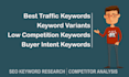 do SEO keyword research, competitor analysis and key word mapping