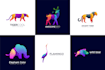 make an unique animal logo design colorful and gradient