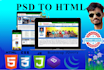 convert psd to html, xd to html, figma to html, sketch to html responsive