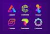 design modern minimal saas ai startup techology security web3 crypto app logo