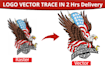 draw your low resolution logo to high resolution vector