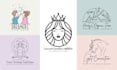 design feminine hand drawn, botanical boho logo