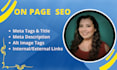 do yoast on page SEO meta tags, title, description, and image alt tags
