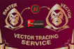 do manual vector tracing by adobe illustrator in 1 to 2 hour